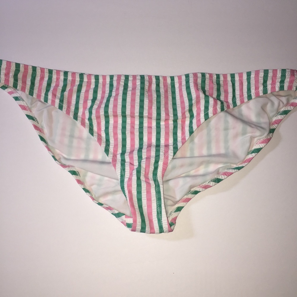 J. Crew Lowrider Bikini Bottoms Seersucker Stripe - Picture 2 of 9
